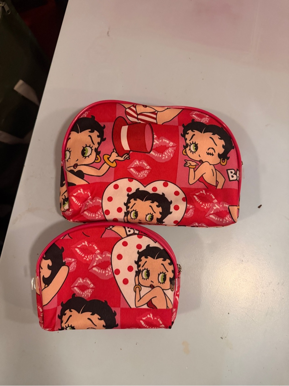 Betty Boop Pink and Red Kids Pouch Duo